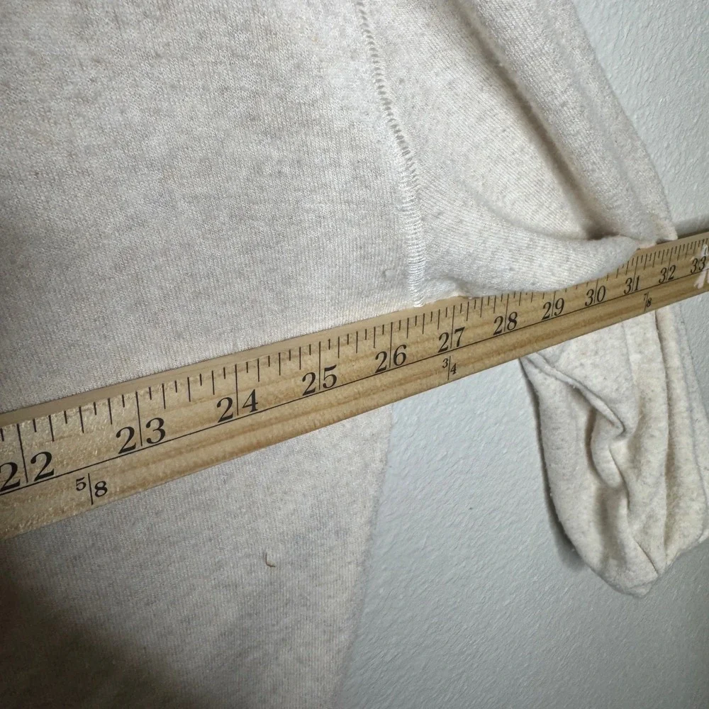Free People Womens Cream‎ Oversized Thermal Knit Long Sleeve Raw Hem Top L